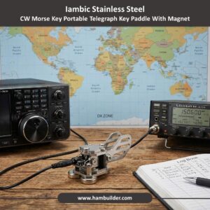 Iambic Stainless Steel CW Morse Key Portable Telegraph Key Paddle With Magnet