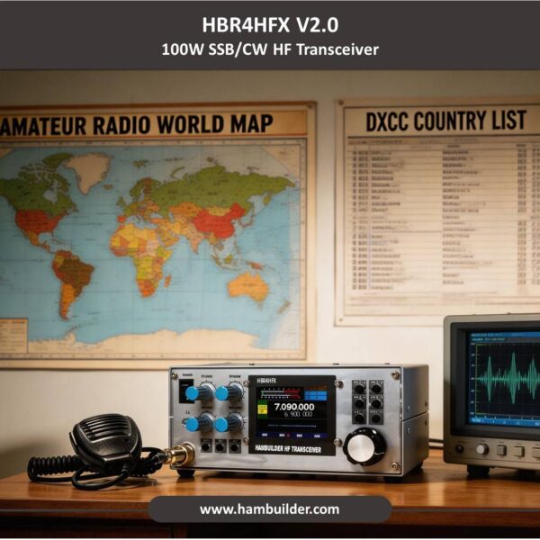 HBR4HFX V2.0 - 100W SSB/CW HF 4-Bander Transceiver (80m, 40m, 30m, 20m)